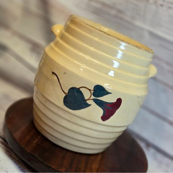 Vintage Robinson Ransbottom Morning Glory Spaulding's Cookies Advertising Jar Cr - Picture 10 of 10